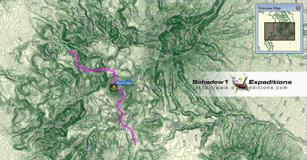Mount Apo - Talomo Topo Map - Schadow1 Expeditions