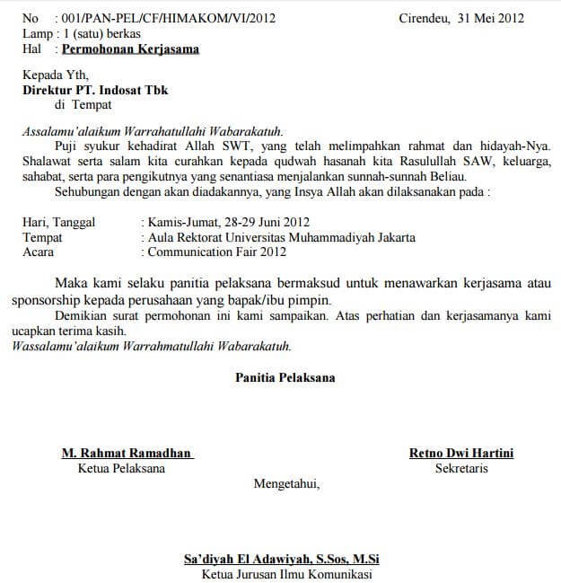 Contoh Surat Penawaran Kerjasama Resmi Terbaru Yang Baik Dan