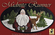 Midnite Runner Wool Applique Mat 12" x 22"