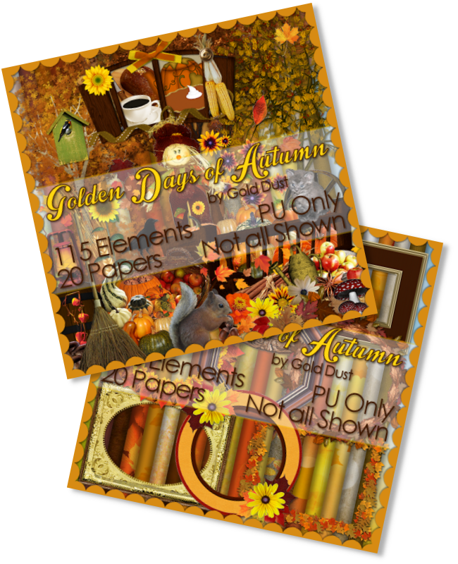 Escape From Reality Blog FTU Cluster Frames 'Golden Days of Autumn' by