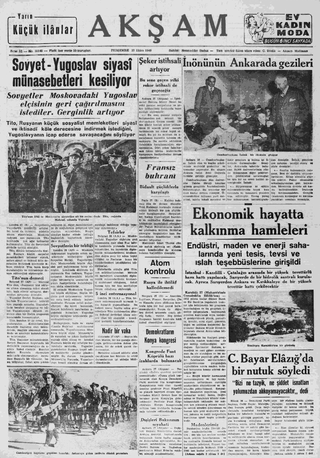 27 Ekim 1949 Aksam Tam Metin