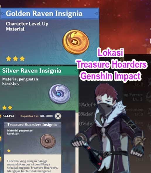 Lokasi Treasure Hoarder genshin impact (Silver Raver Insignia