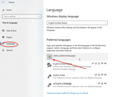 Comment ajouter la disposition du clavier dans Windows 10