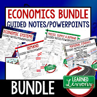 Think Like an Economist Guided Notes & PowerPoint Economic Systems Guided Notes & PowerPoint Free Enterprise in the U.S. Guided Notes & PowerPoint Demand Guided Notes & PowerPoint Supply Guided Notes & PowerPoint Prices, Supply, Demand Guided Notes & PowerPoint Market Structures Guided Notes & PowerPoint Business Organizations Guided Notes & PowerPoint Labor Guided Notes & PowerPoint Money, Money, Money, Finance and Banking Coming SOON Economic Performance Coming SOON Government and the Economy Coming SOON Global Economy Coming SOON Personal Finance: Budgeting and Money, Credit, Buying a Car, Getting Insurance, Paying for College, Applying for a Job, Getting Your Own Home, Paying and Filing Taxes Guided Notes & PowerPoint