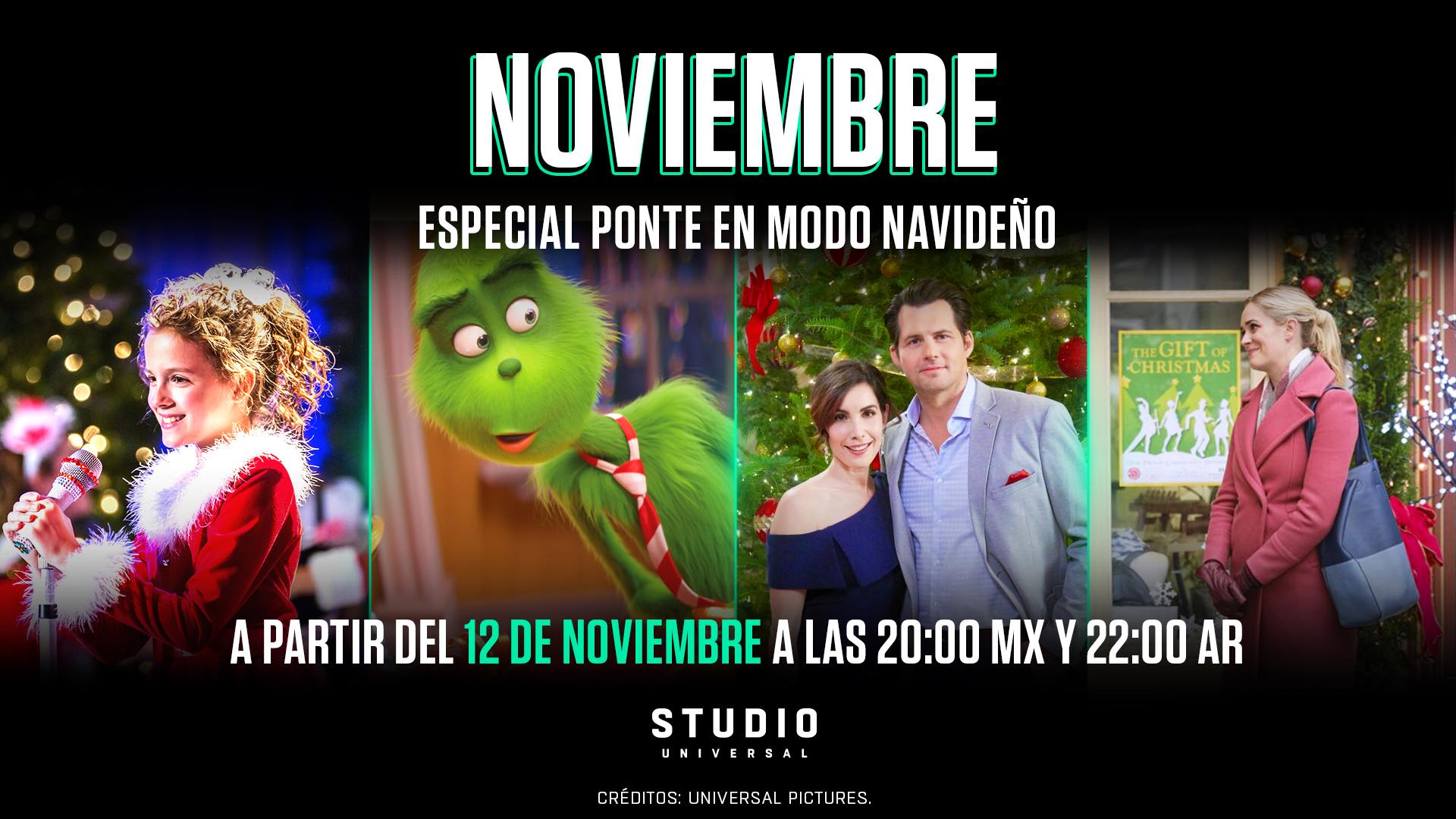 Studio Universal Especial Ponte en modo navideño horarios TVCinews Studio Universal Especial Ponte en modo navideño horarios TVCinews
