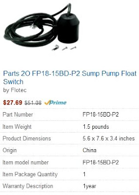 sump pump float switch