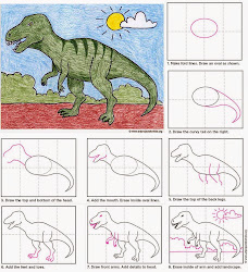 easy t rex painting 1