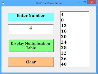 How to create multiplication table in visual basic 6.0