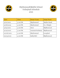 2021-2022 Volleyball Schedule