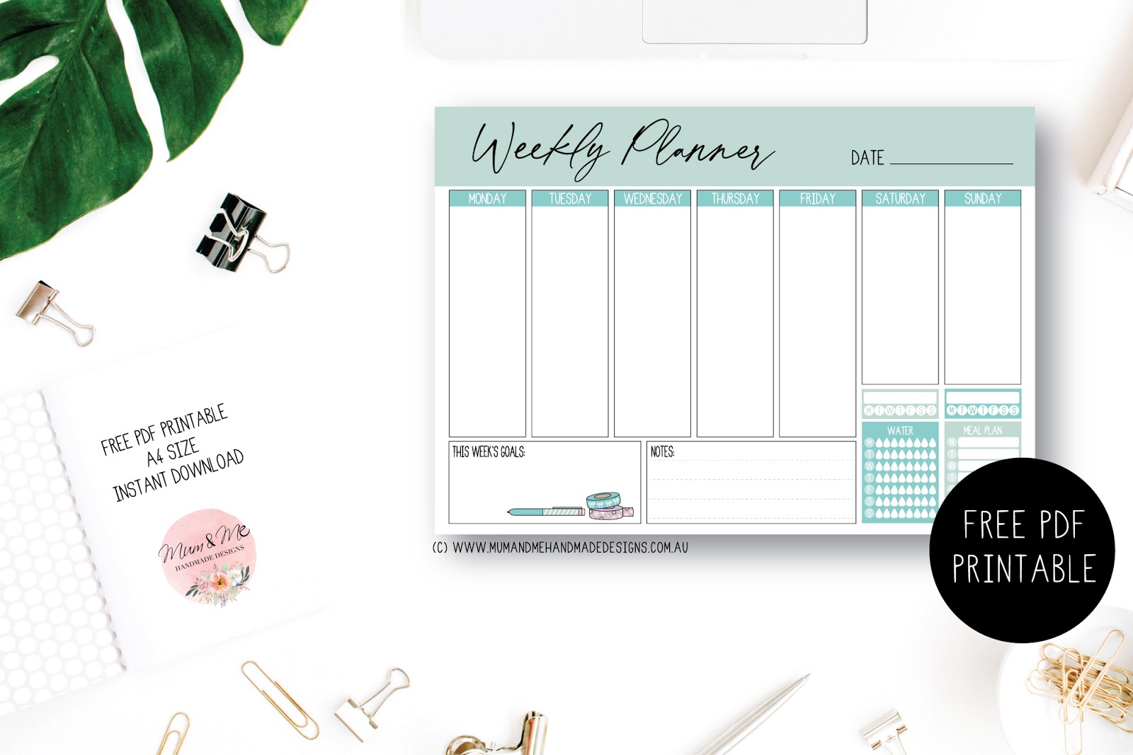 Mum and Me Handmade Designs: FREE PRINTABLE FOR JUNE - WEEKLY PLANNER PDF