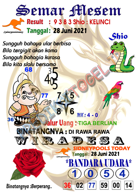Syair Sidney Hari Ini Senin 28 06 2021 Prediksi Hk 2d Jitu Malam Ini Sgp Sydney