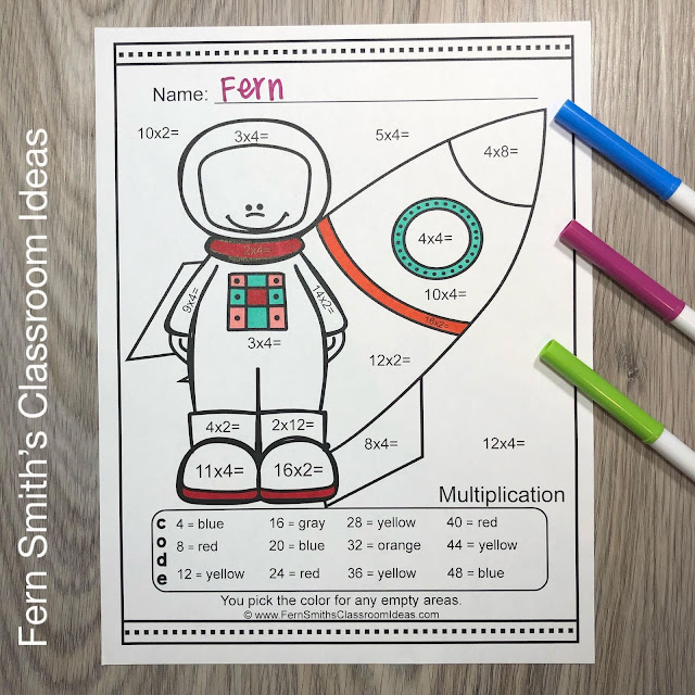 Click here for the Community Helpers Career Themed Color By Number Multiply with 2 and 4 Printable Worksheet Resource #FernSmithsClassroomIdeas