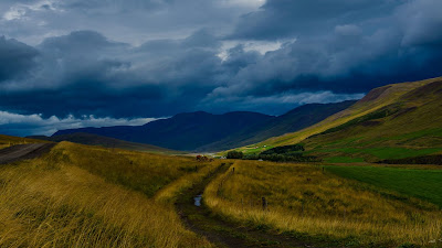 Free field wallpaper, mountains, hills, clouds, landscapes