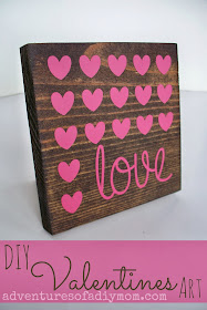 Valentine hearts cutting Wood and Vinyl Valentine's Art - Adventures of a DIY Mom