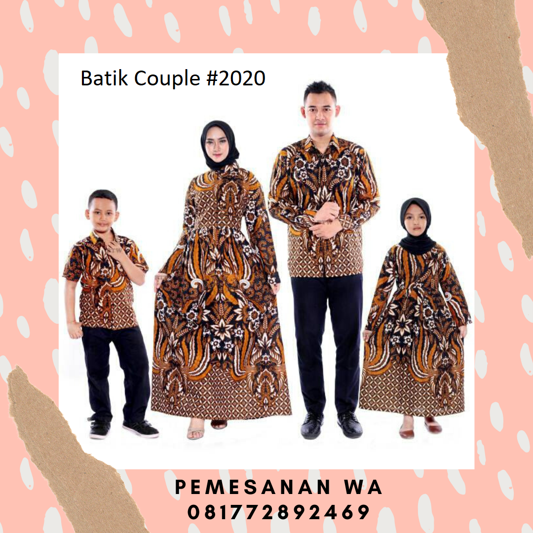 Setelan Model Baju Gamis Batik Couple Keluarga Sarimbit Terbaru Untuk