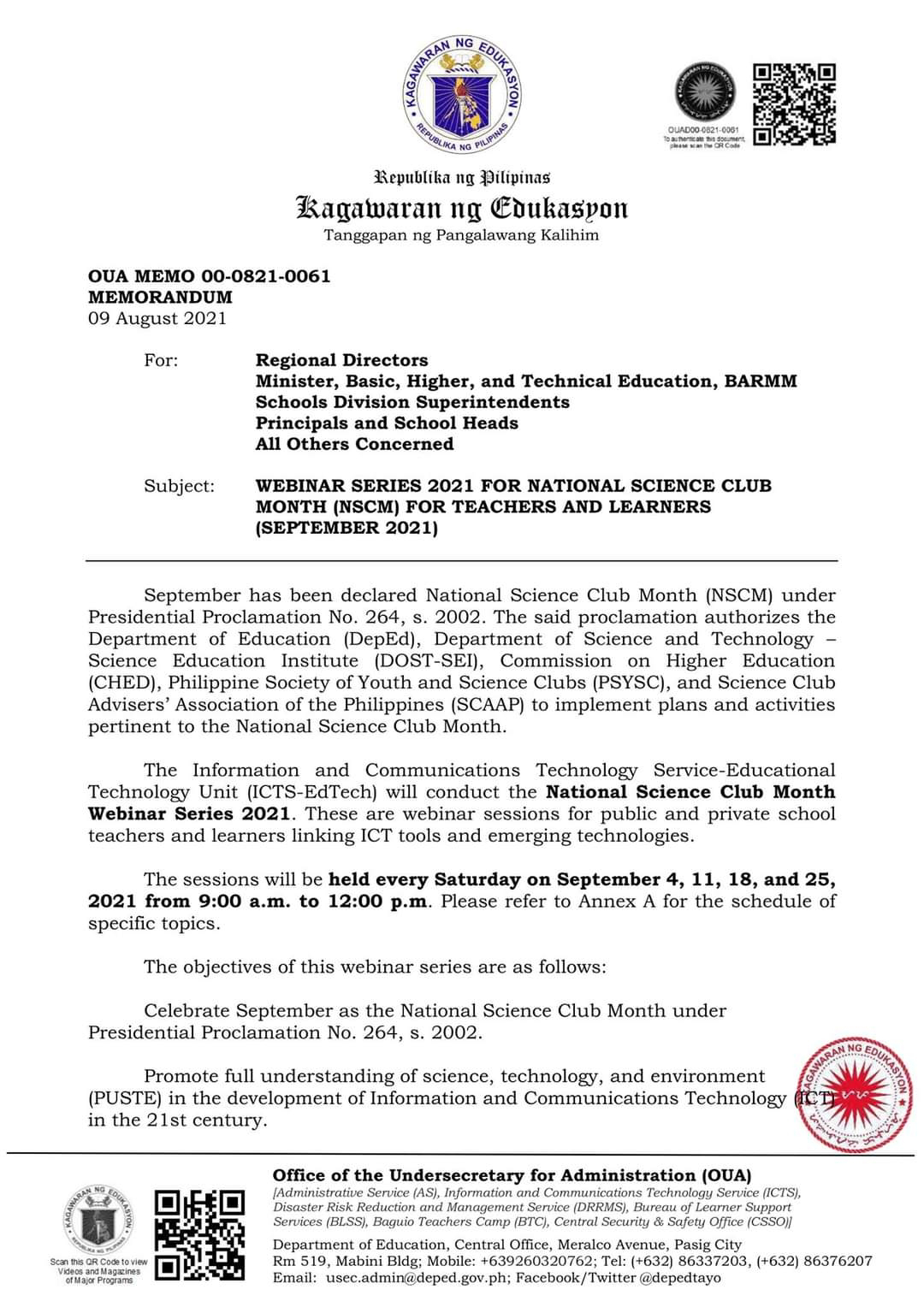 Science Month Theme 2023 Deped Memo Image to u