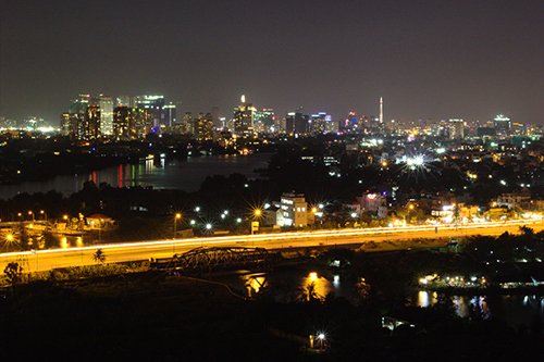 Hình chụp từ dự án nhìn Sài Gòn về đêm