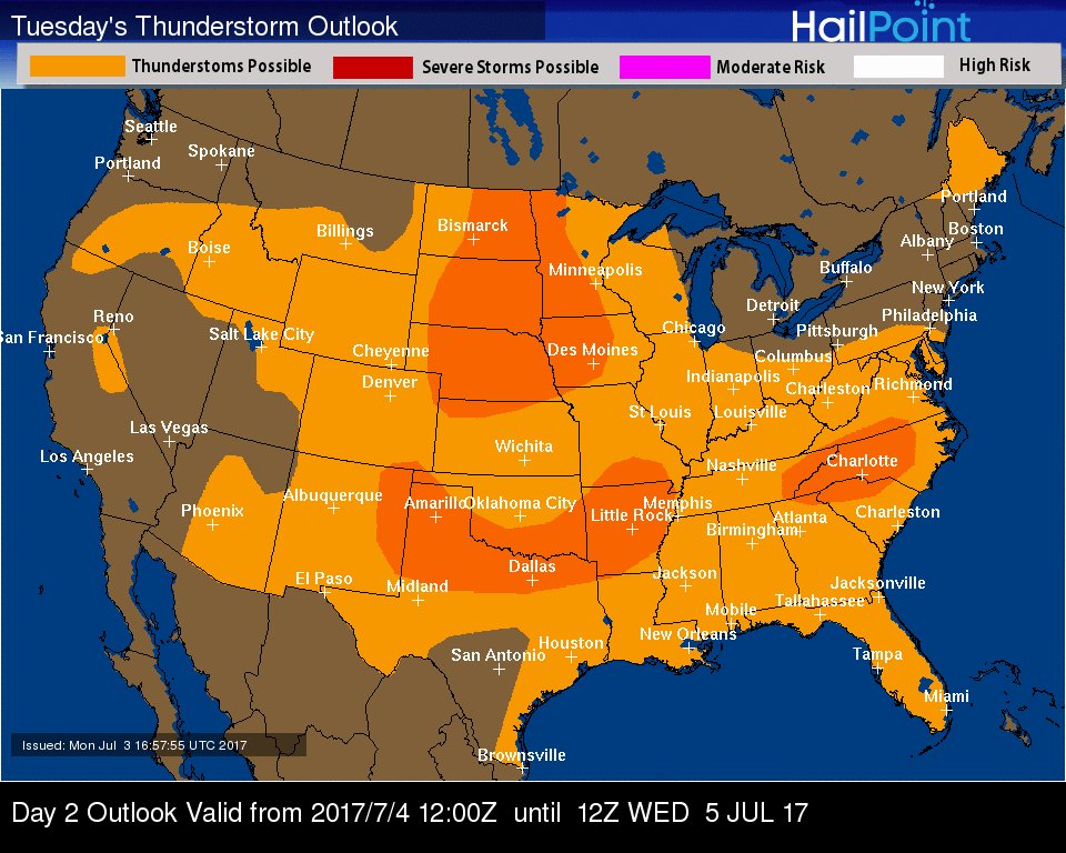 Ralph's Tropical WeatherRTW TOMORROWS 4 OF JULY THUNDERSTORM OUTLOOK