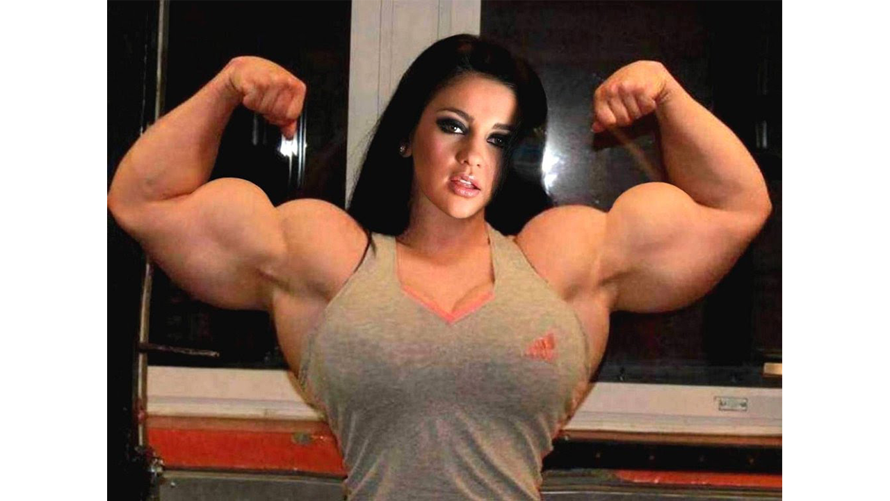 Giant biceps woman