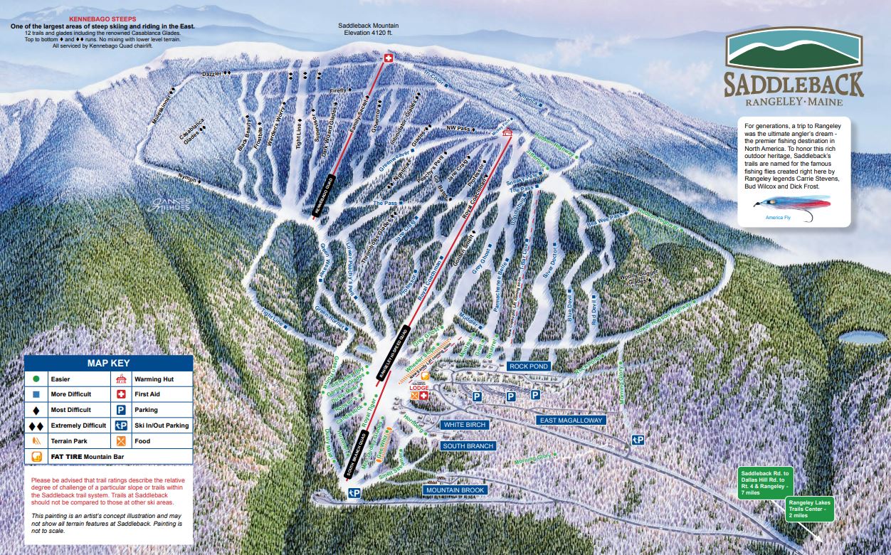 Saddleback Maine Ski Trail Map Guide A Family Skiing in Maine