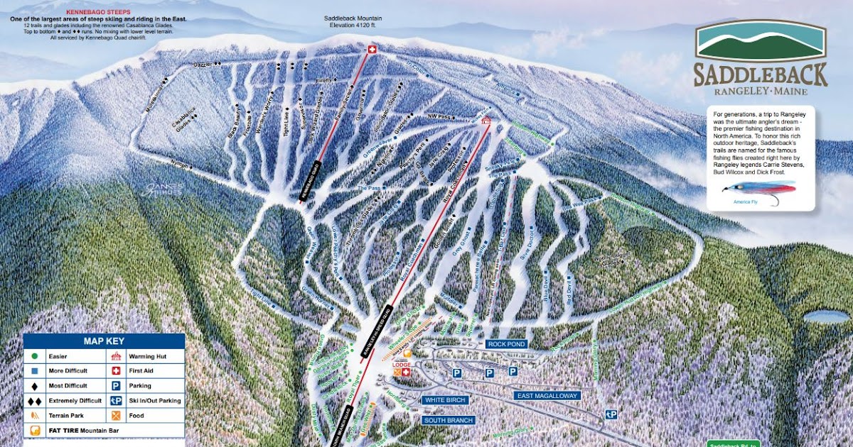 Saddleback Maine Ski Trail Map Guide  A Family Skiing in Maine