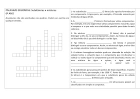 Palavras Cruzadas: Alternativas aos símbolos químicos - Palavras Cruzadas