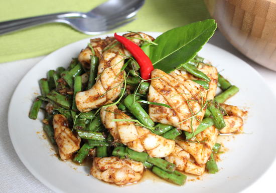 Pad Prik Khing with Squid | Thai Recipes From My Kitchen
