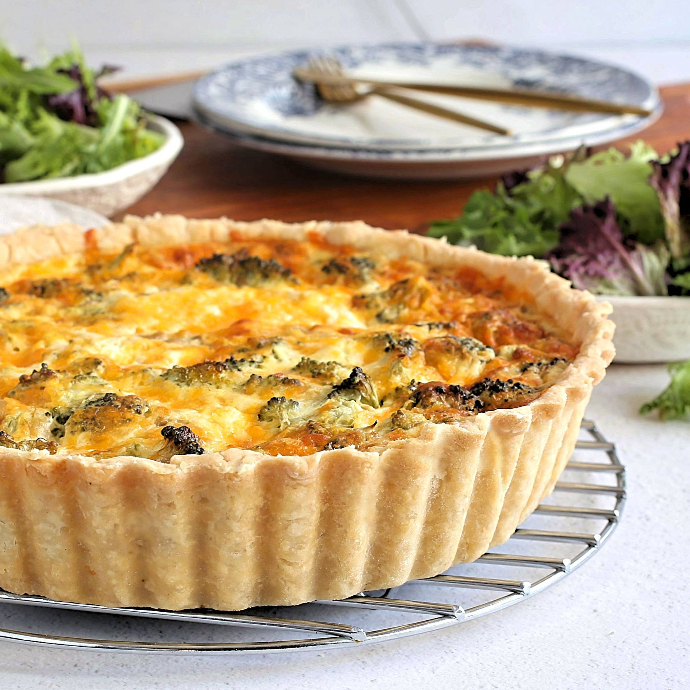 Hungry Couple Deep Dish Broccoli Cheddar Quiche