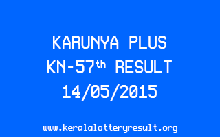Karunya Plus KN 57 Lottery Result 14-5-2015