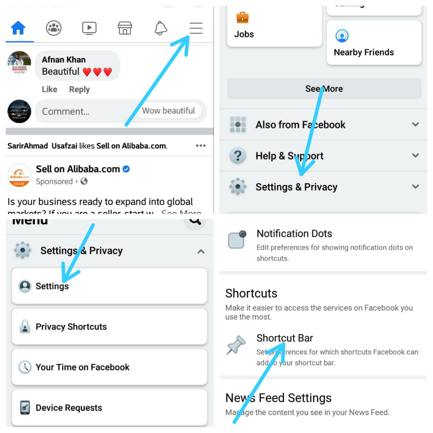 Facebook app shortcut bar heroesgulf