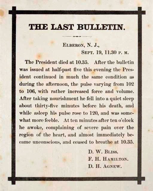 United Colonies and States Presidency 1774Present James Garfield