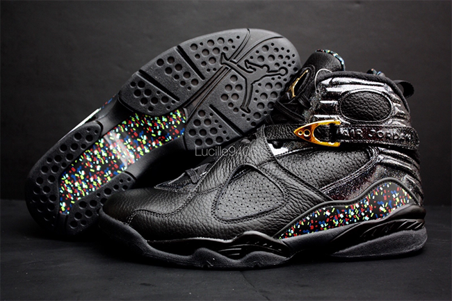 jordan 8 confetti on feet
