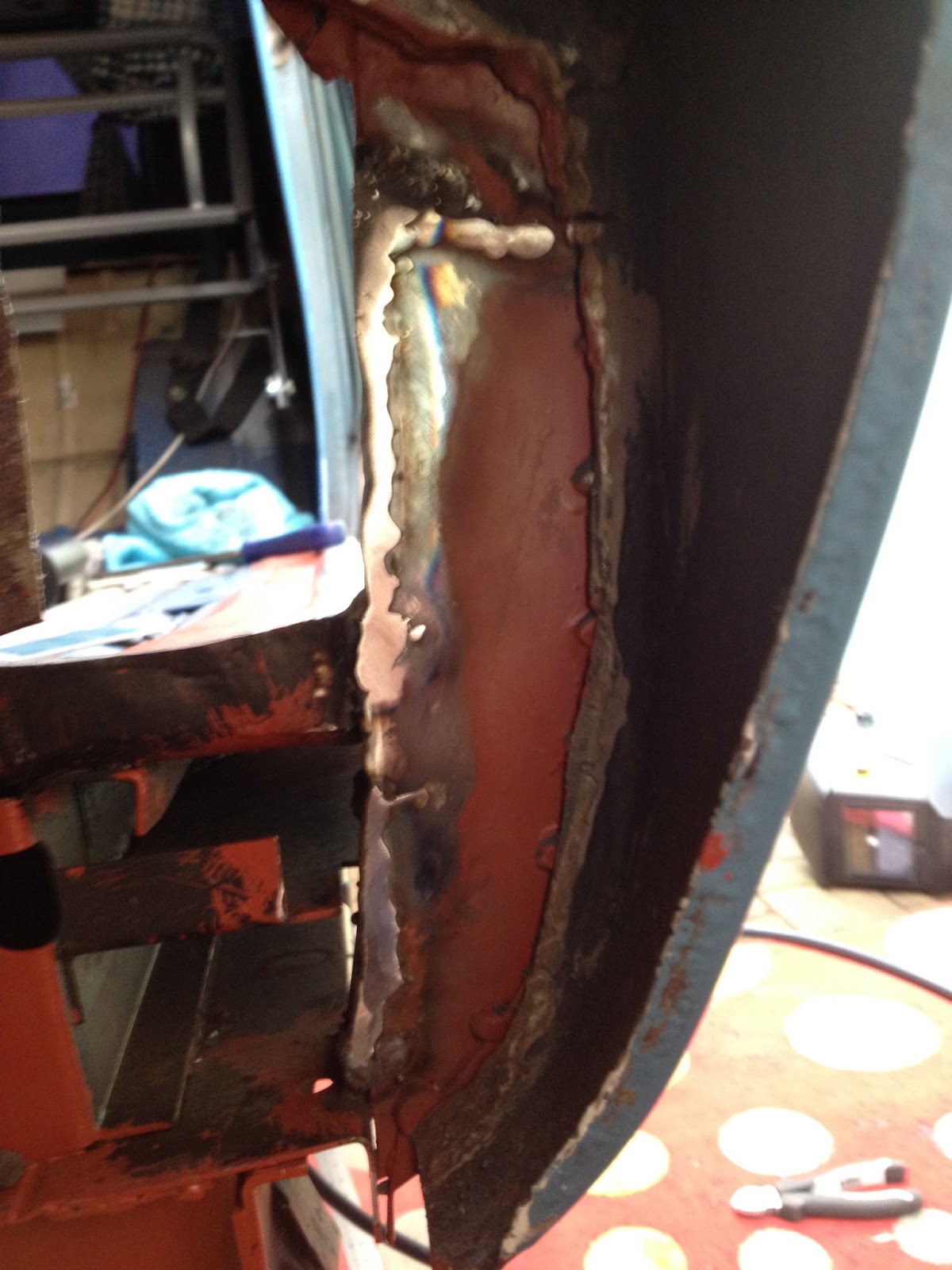 Flat Four Frank. B pillar repair VW T2 Early Bay Restoration