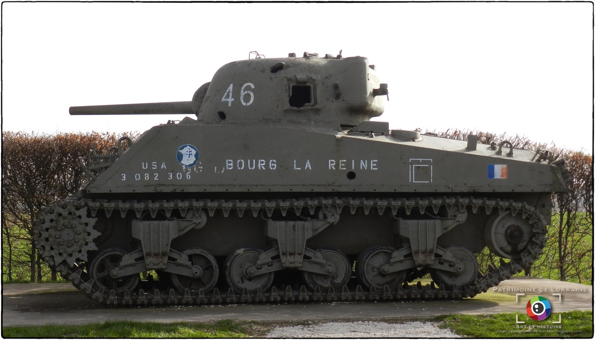 PATRIMOINE DE LORRAINE PHALSBOURG (57) Char Sherman "BOURG LA REINE"