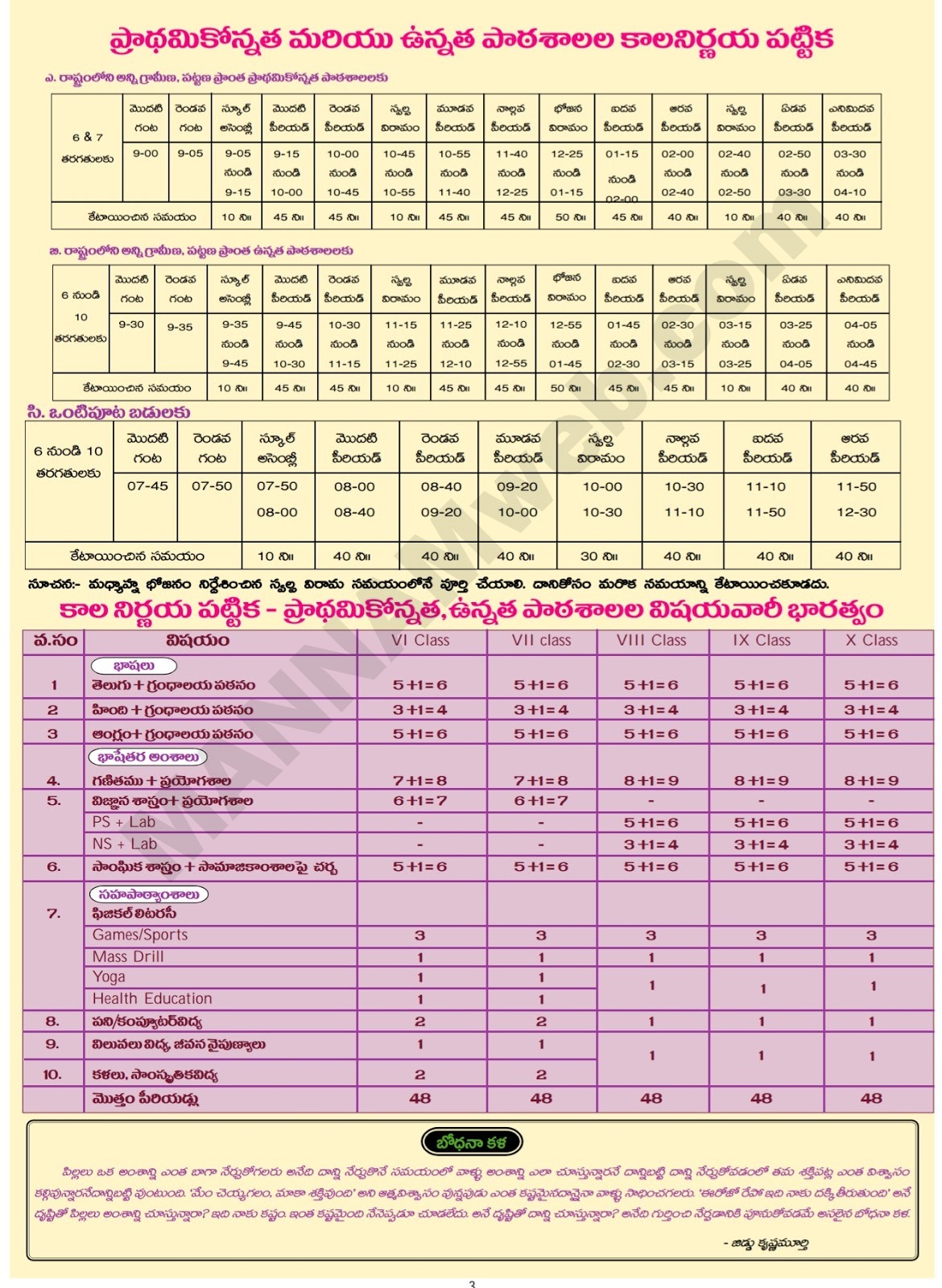 Primary Upper Primary High School Half Day School Time Table In AP ap-rc-169-morning-half-day-schools-on-12th-march-2018-instructions-to