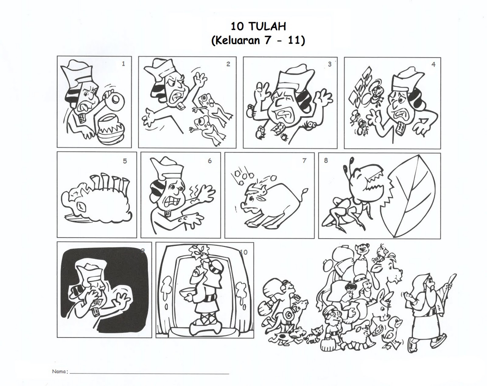 Sekolah Minggu Ceria: 10 (Sepuluh) Tulah Di Mesir