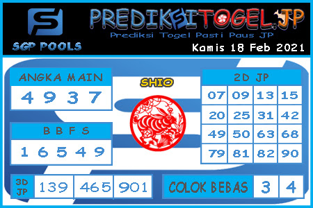 Prediksi Togel Singapura JP Kamis 18 Februari 2021