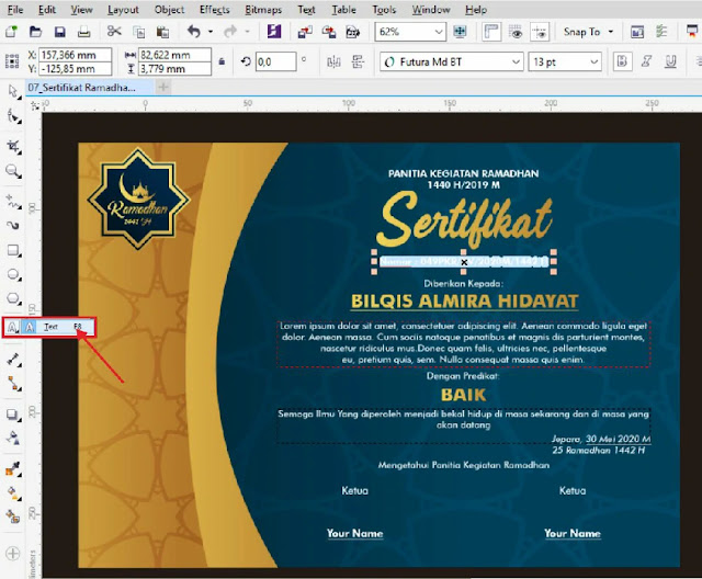 Contoh Sertifikat Pesantren Ramadhan CorelDraw Contoh Sertifikat Pesantren Ramadhan CorelDraw