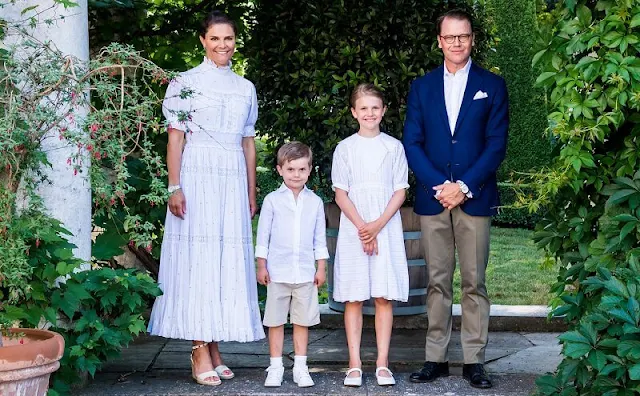 Crown Princess Victoria wore a lace midi dress from By Malina, Princess Madeleine wore a hampshire dress from D'Ascoli