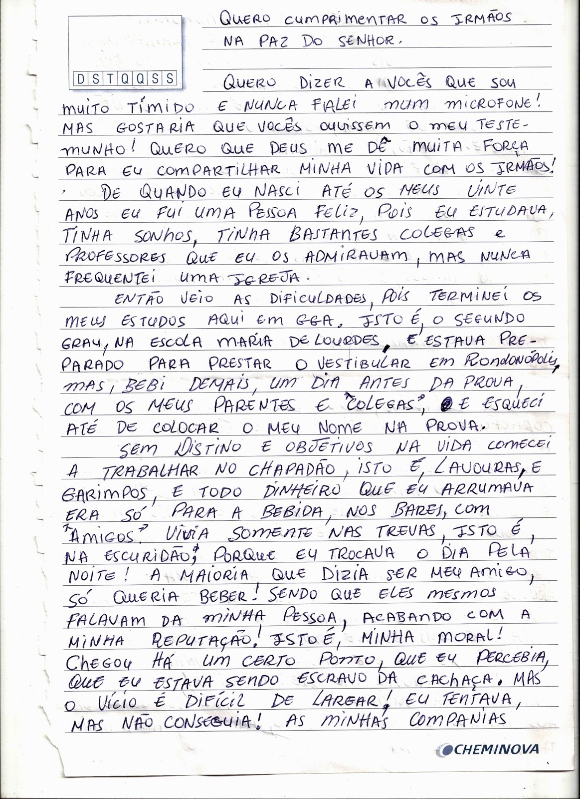 Igreja Evangélica Pentecostal Missionária Jesus Salva: UMA CARTA E UM