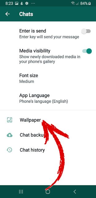 how to change whatsapp background