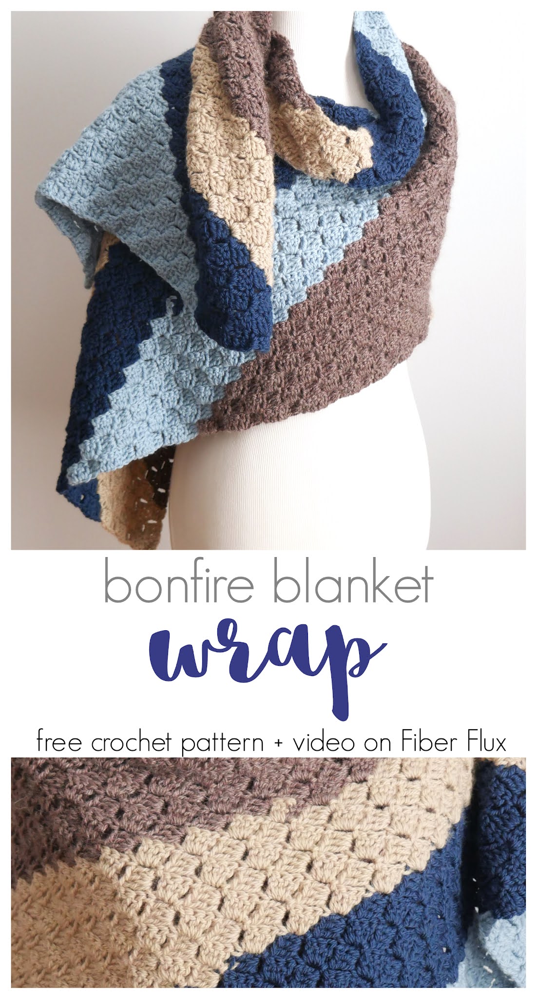 Fiber Flux Bonfire Blanket Wrap, Free Crochet Pattern + Video