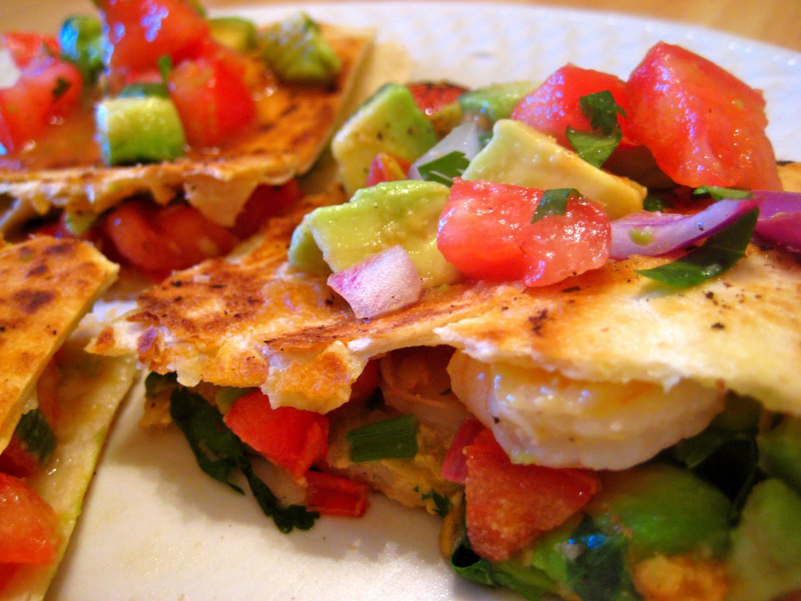 Heads in the books, still time to cook.: Shrimp Quesadillas with Tomato ...