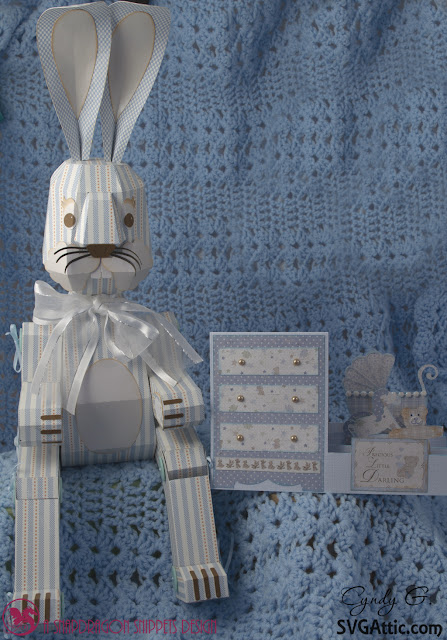 3d paper bunny and baby card