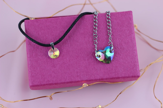unicorn born small crystal cord choker and blue crystal heart chain choker unicorn born small crystal cord choker and blue crystal heart chain choker