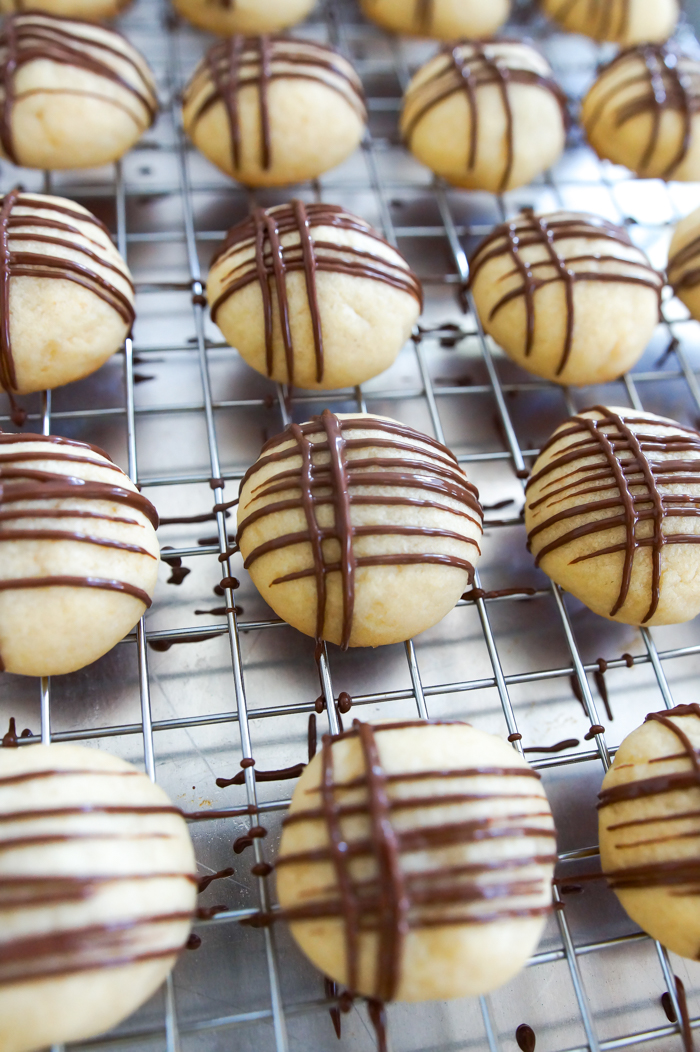 Chocolate Almond Surprises : petite almond cookies with a surprise inside!