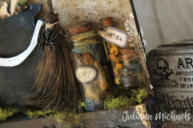 Beware The Witches Kitchen Halloween Mixed Media by Juliana Michaels featuring Tim Holtz products
