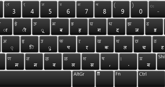mangal font keyboard