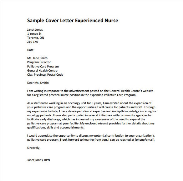 Cover Letters For Nursing Jobs - Federal Resume