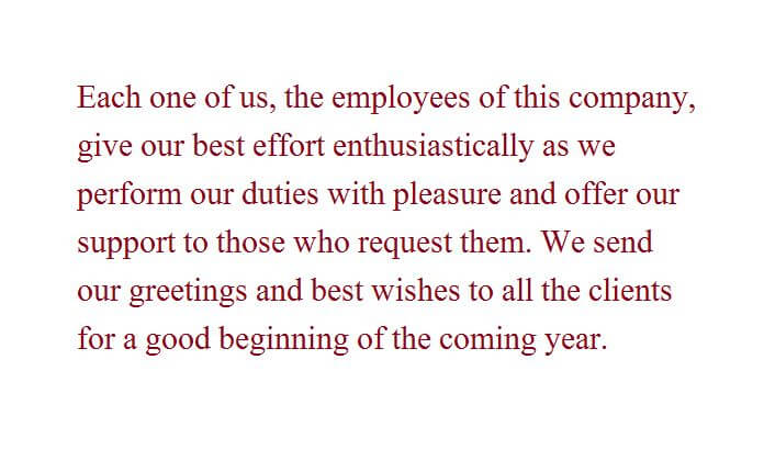 Happy New Year wishes for Employees